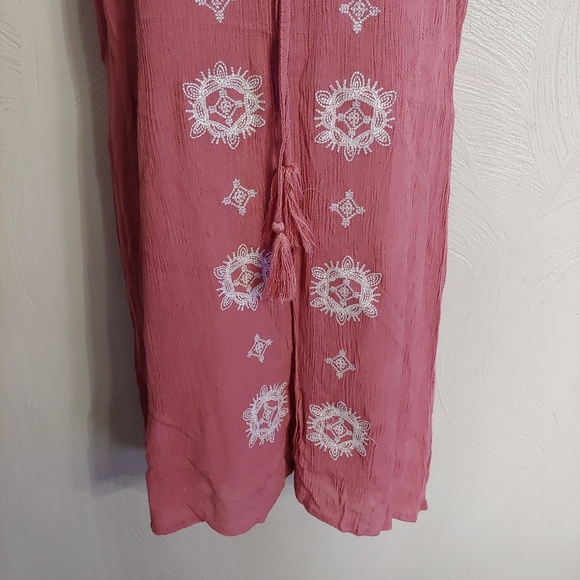 Francesca's Blue Rain Blush Pink Embroidered Dress Size Women's Medium - Picture 7 of 12